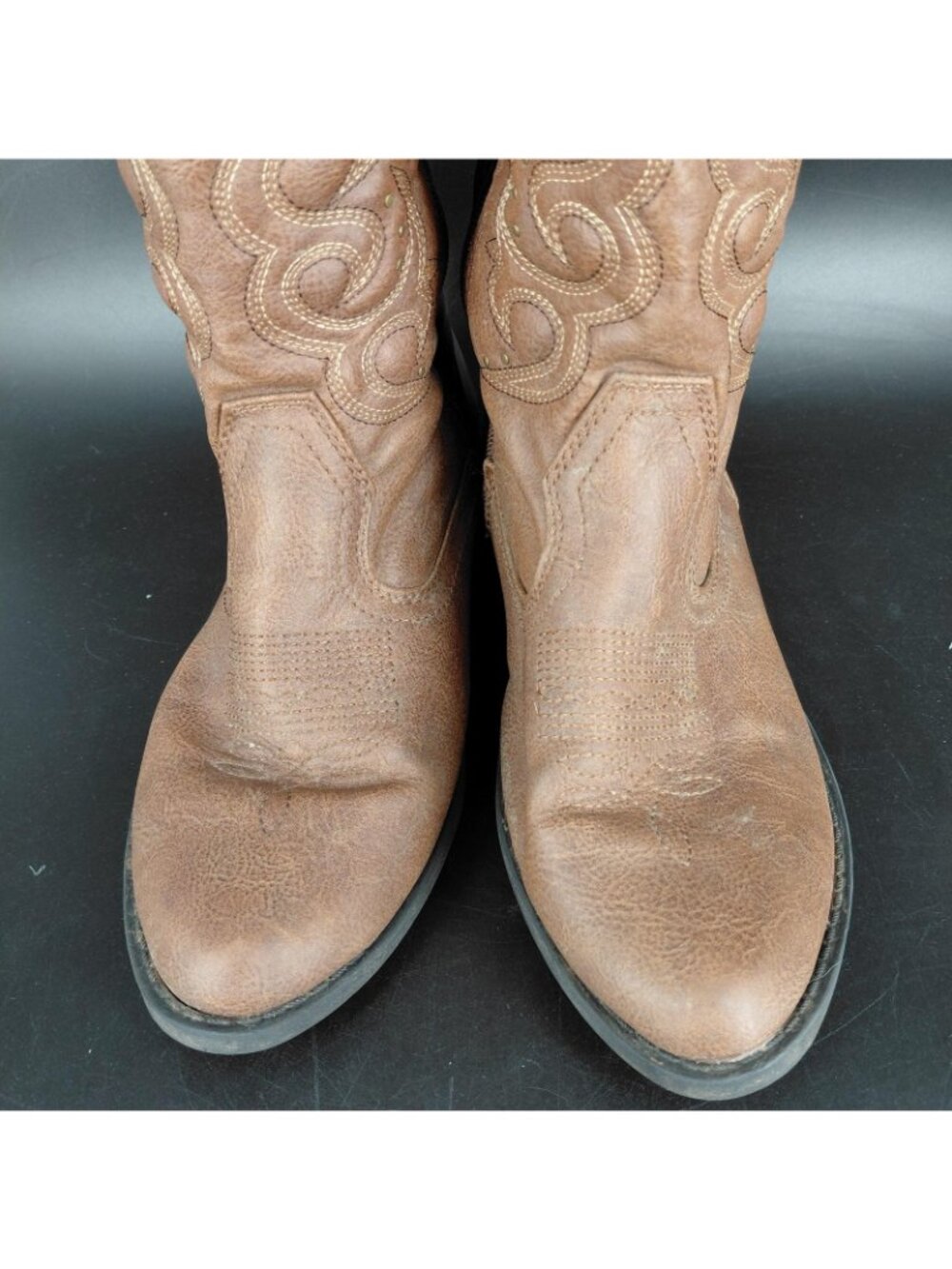 Cat & Jack Boots Girls Size 6 Brown Western Cowboy Studded Zip Mid Calf - Picture 5 of 13